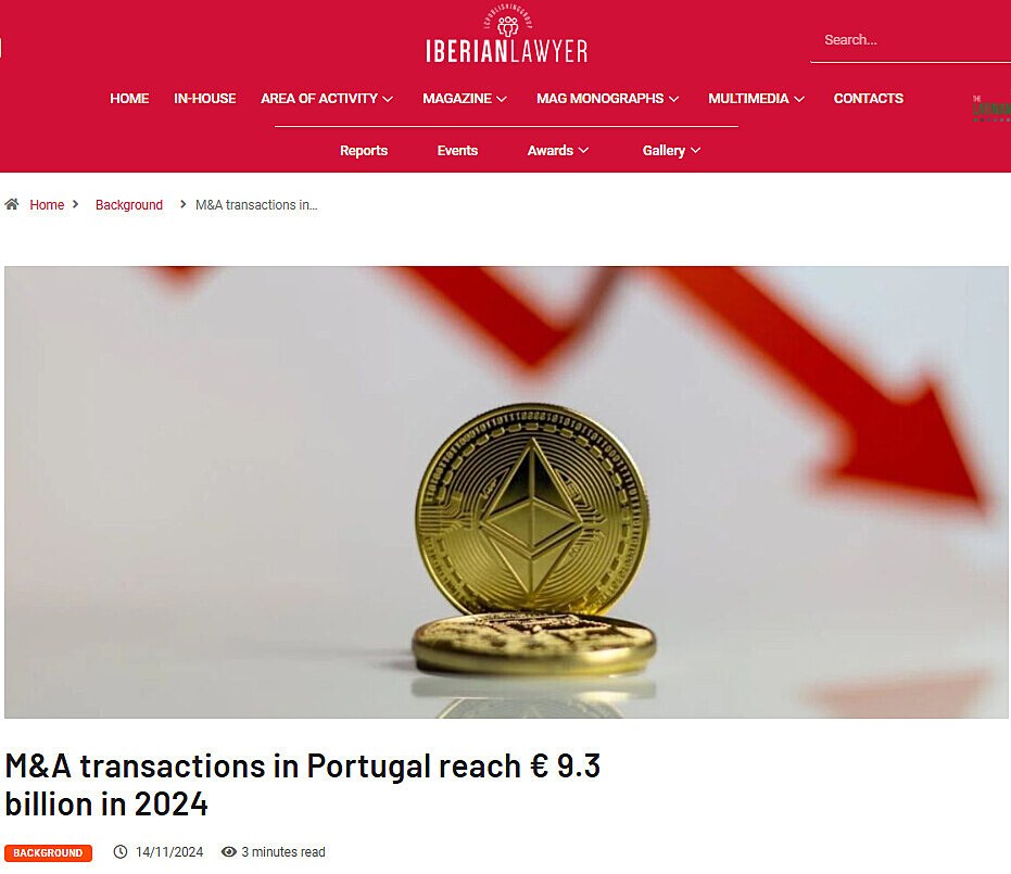 M&A transactions in Portugal reach  9.3 billion in 2024